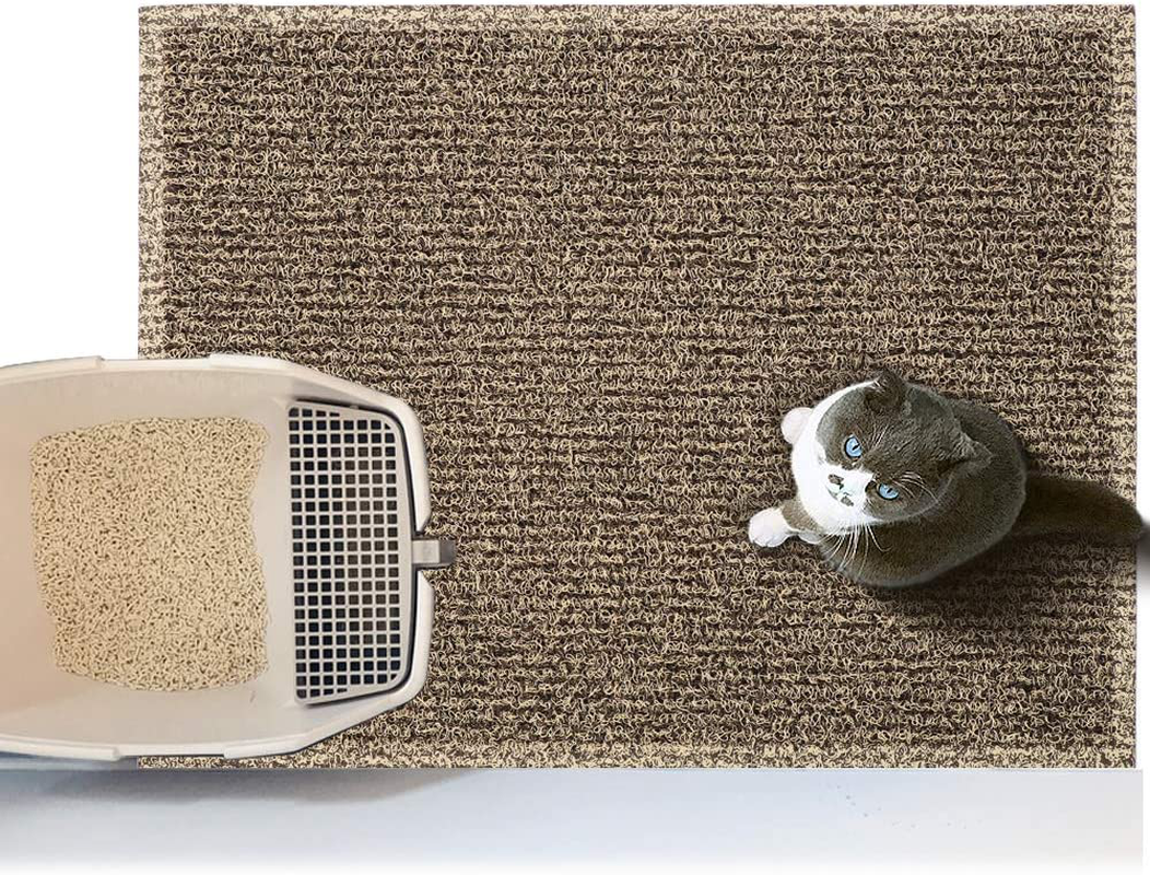 Asvin Thick Premium Cat Litter Mat, Soft on Pet Paws, Traps Litter and Dirt from Kitty, Water Resistant, Scatter Control, for Litter Box, Home