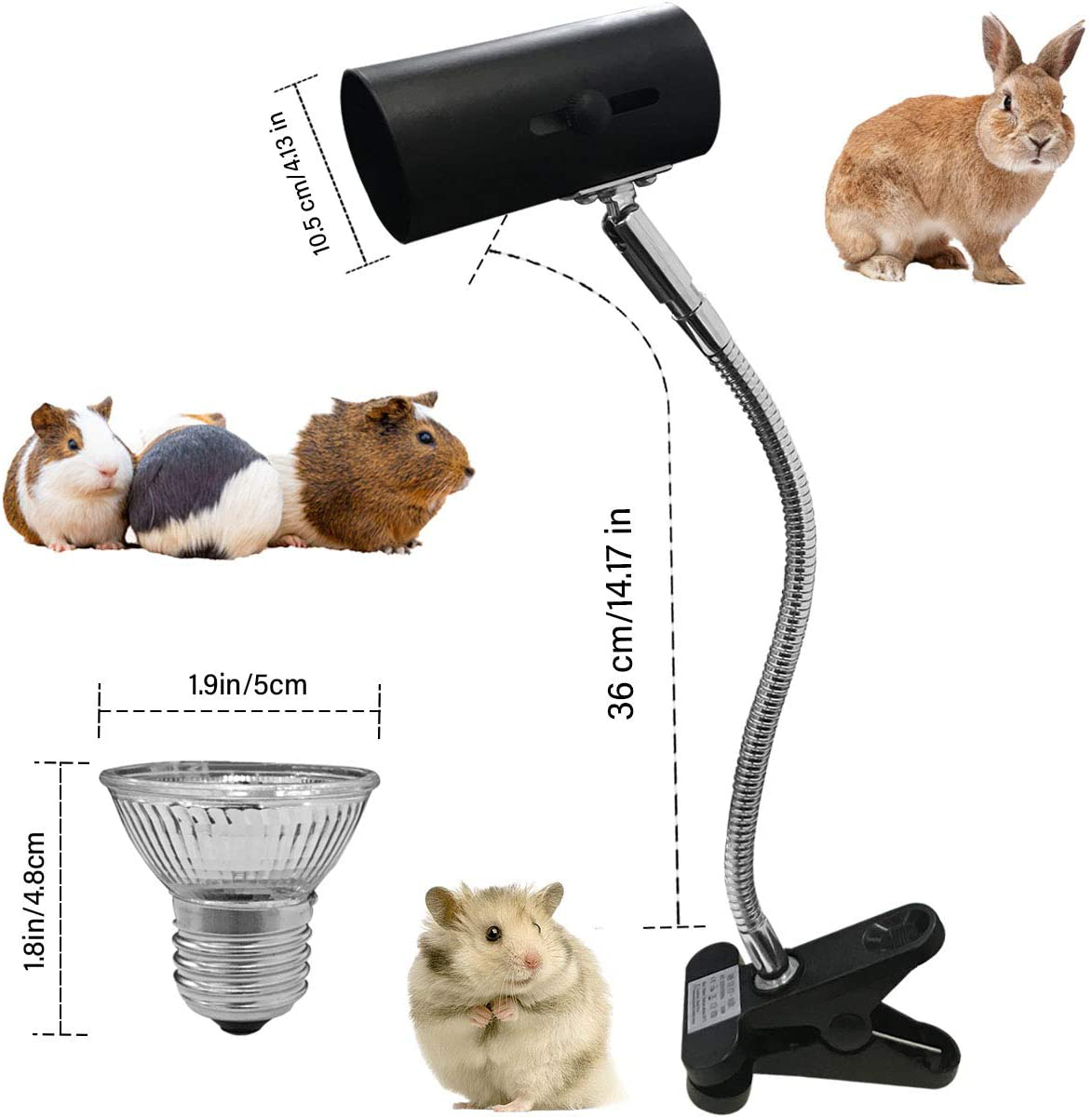 Gabraden Reptile Pet Coop Heater 50W Safer than Brooder Lamps Used for Rabbits, Chickens, Hamsters and Other Small Animals (Black) Animals & Pet Supplies > Pet Supplies > Reptile & Amphibian Supplies > Reptile & Amphibian Habitat Heating & Lighting GABraden   