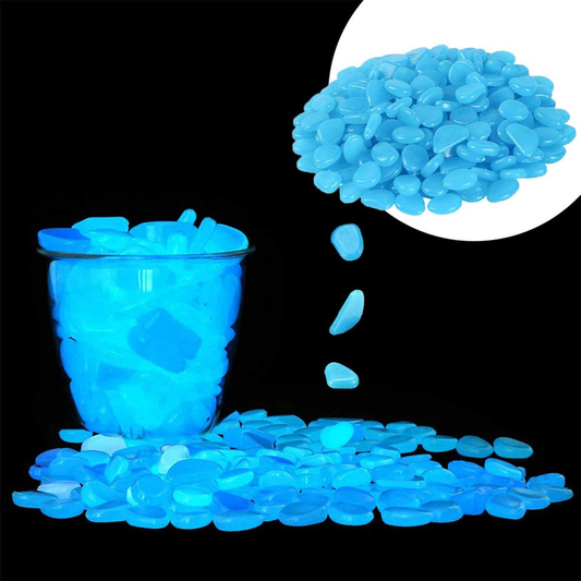 NCTP Glowing Pebbles, Fish Tank Glow Stones, Glow in the Dark Aquarium Pebbles, Decorative Gravel Rocks, Glowing Pebbles Luminous Stones for Plant Aquariums, Landscaping, Home Decor (100, Blue) Animals & Pet Supplies > Pet Supplies > Fish Supplies > Aquarium Gravel & Substrates NCTP Blue 200 