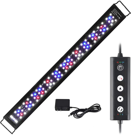 AMZBD Led Aquarium Light,Full Spectrum Aquarium Light,Diy & WRGB Color Temperature Adjustment,3 Timing Modes,Brightness Adjusted Fish Light,Expandable Bracket Aquarium Lamp for Fish Tank(48-54Inch) Animals & Pet Supplies > Pet Supplies > Fish Supplies > Aquarium Lighting AMZBD 48-56inch(36W)  