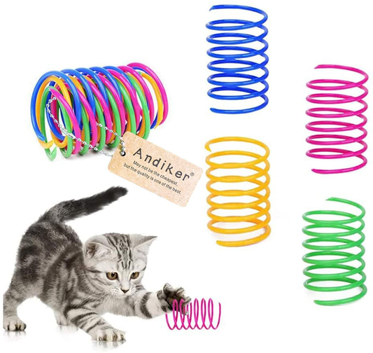 Andiker Cat Spiral Spring, 12 Pc Cat Creative Toy to Kill Time and Keep Fit Interactive Cat Toy Durable Heavy Plastic Spring Colorful Springs Cat Toy for Swatting, Biting, Hunting Kitten Toys Animals & Pet Supplies > Pet Supplies > Cat Supplies > Cat Toys Andiker   