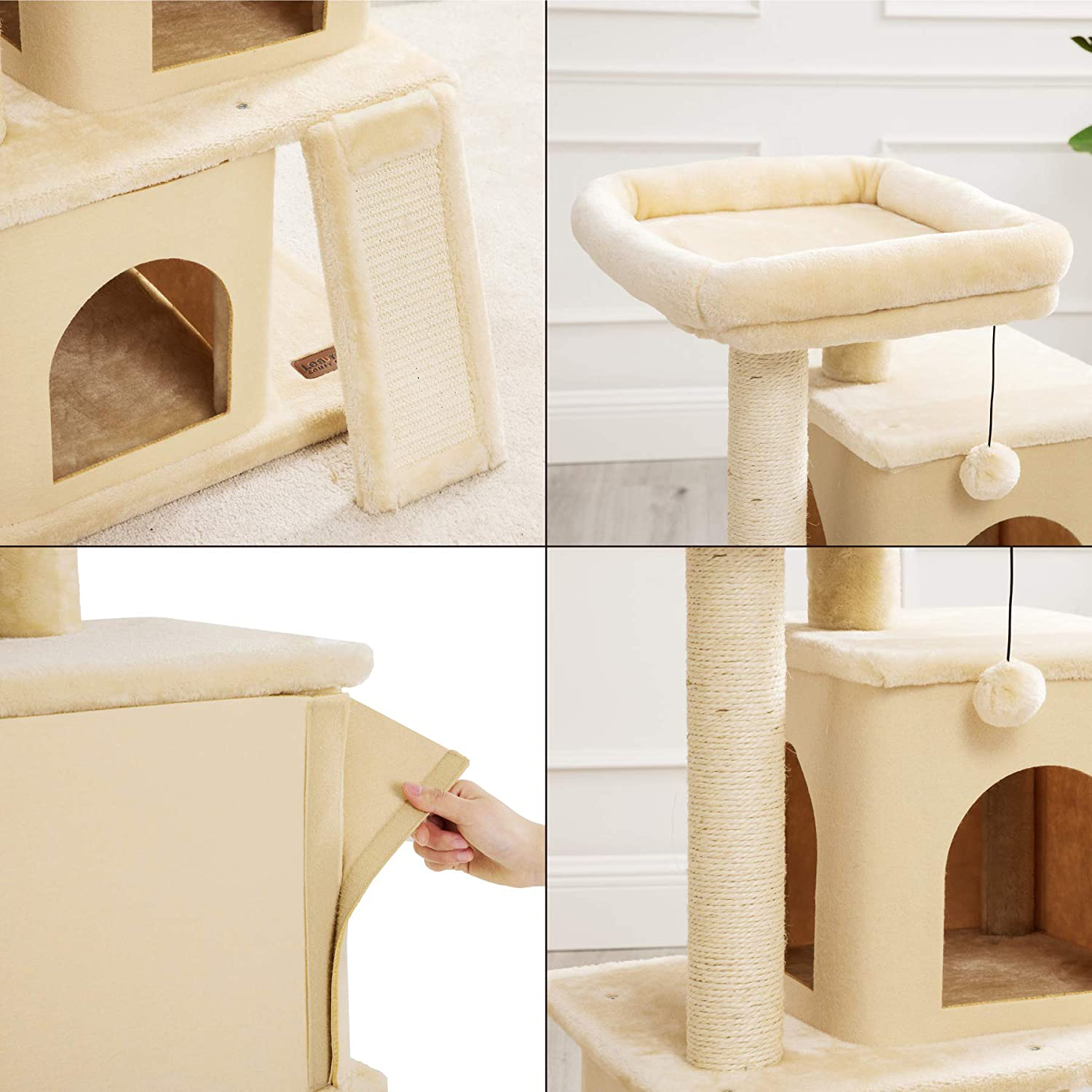 Lesure Cat Tree for Indoor Cats - Large Cat Tower Condos with Scratching Post and Platform, Multi-Level Pet Play House Stable Kitty Furniture, 34 Inches Tall Animals & Pet Supplies > Pet Supplies > Cat Supplies > Cat Furniture LE SURE   