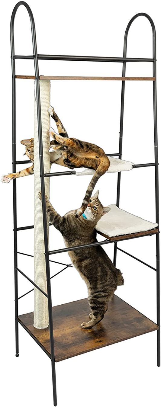 Petfusion Versiclimb Cat Climber | Multi-Purpose Pet Furniture W/Tall Scratching Post & Cat Hammock | Multi-Level Cat Scratcher Great for Pet Storage or Displaying Pictures & Books | 1 Year Warr Animals & Pet Supplies > Pet Supplies > Cat Supplies > Cat Furniture PetFusion   