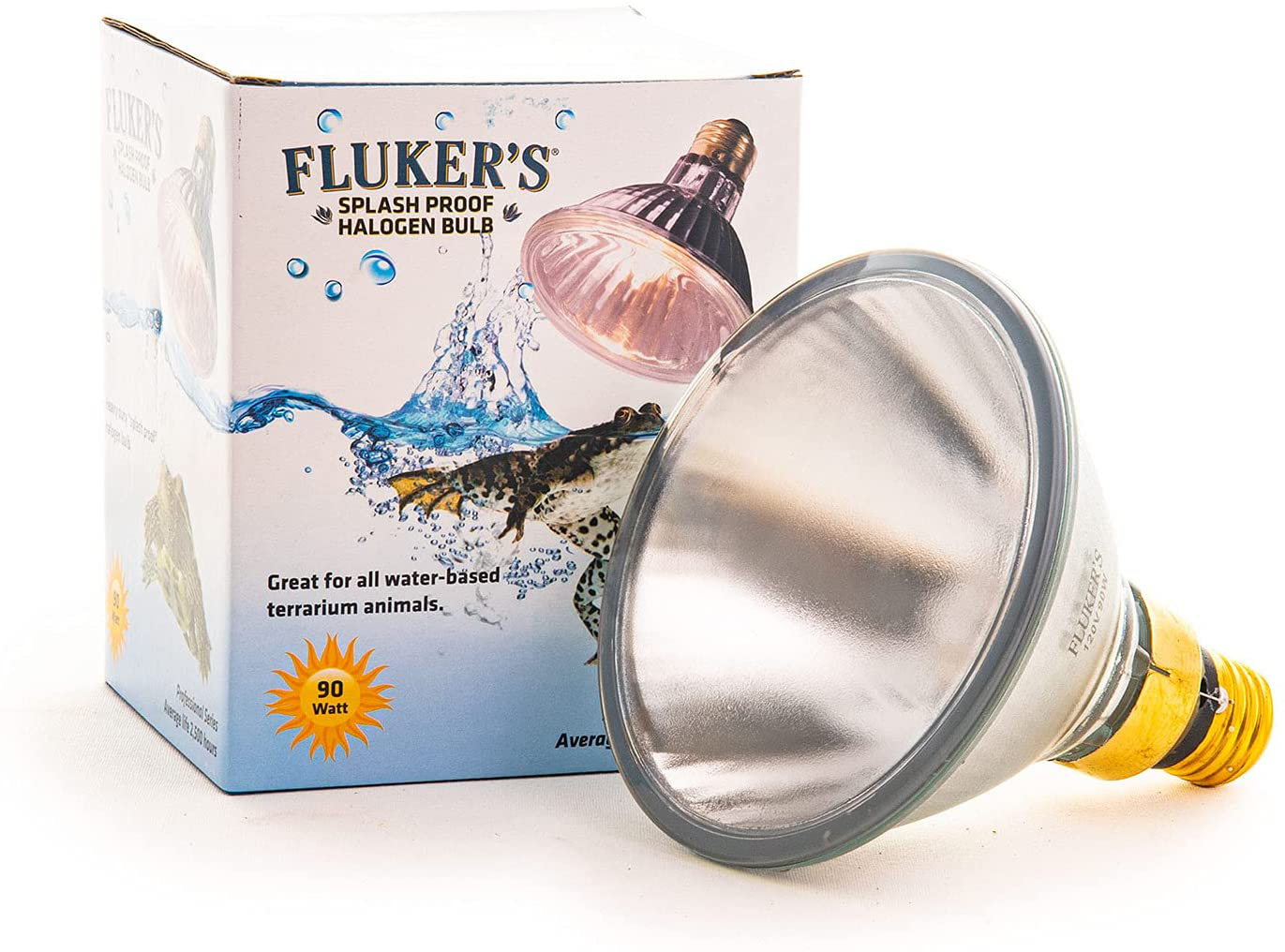 Fluker'S Heavy-Duty Splash Proof Halogen Bulb for Turtles Animals & Pet Supplies > Pet Supplies > Reptile & Amphibian Supplies > Reptile & Amphibian Habitat Heating & Lighting Fluker's 90 Watt  