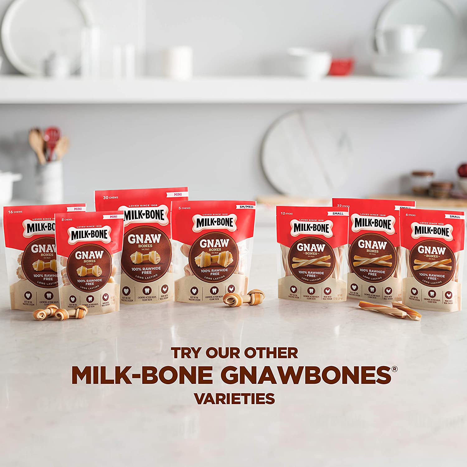 Milk-Bone Gnawbones Dog Treats, Long Lasting and Rawhide Free Animals & Pet Supplies > Pet Supplies > Small Animal Supplies > Small Animal Treats Milk-Bone   