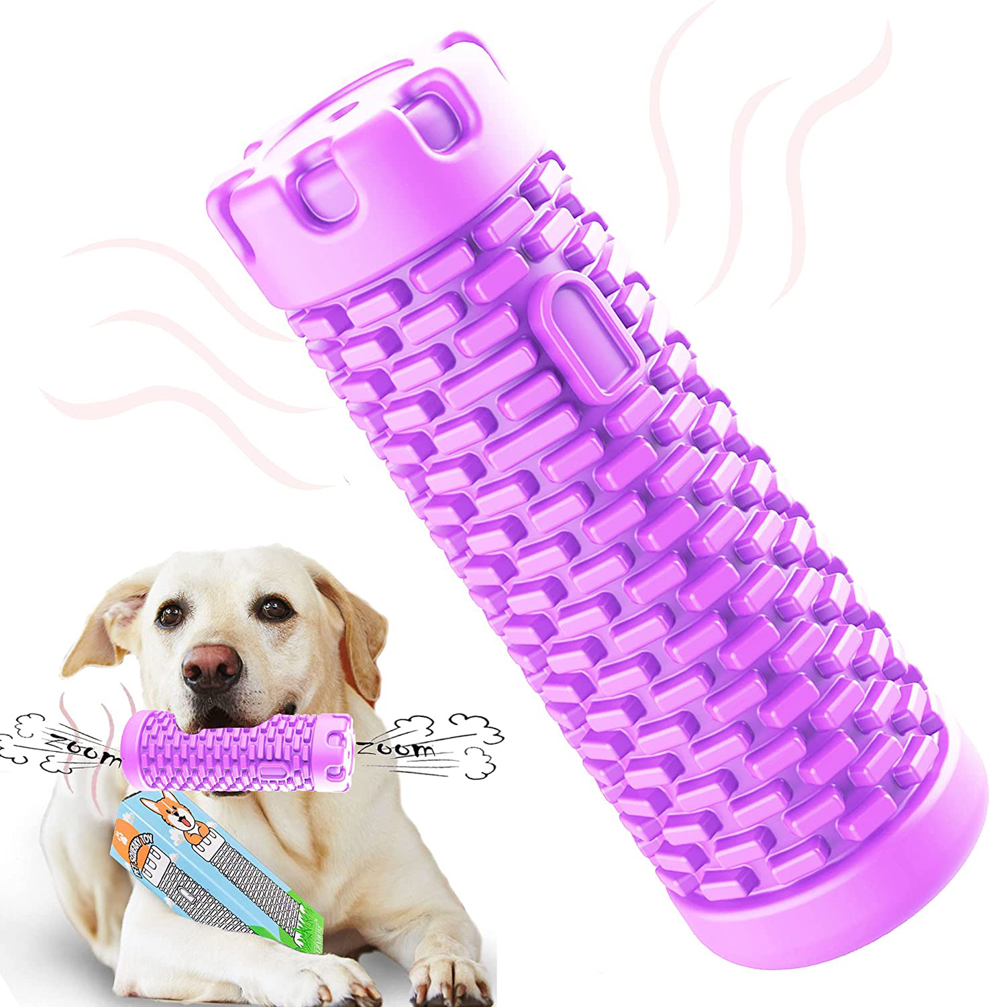 Dog Toys for Aggressive Chewers Reduce Plaque & Tartar—Tough Natural Rubber Squeaky Toys—Dog Toys for Large Dogs Aggressive Chewers—Useful Toothbrush for Dogs—Dog Chew Toys for Large/Medium Breed