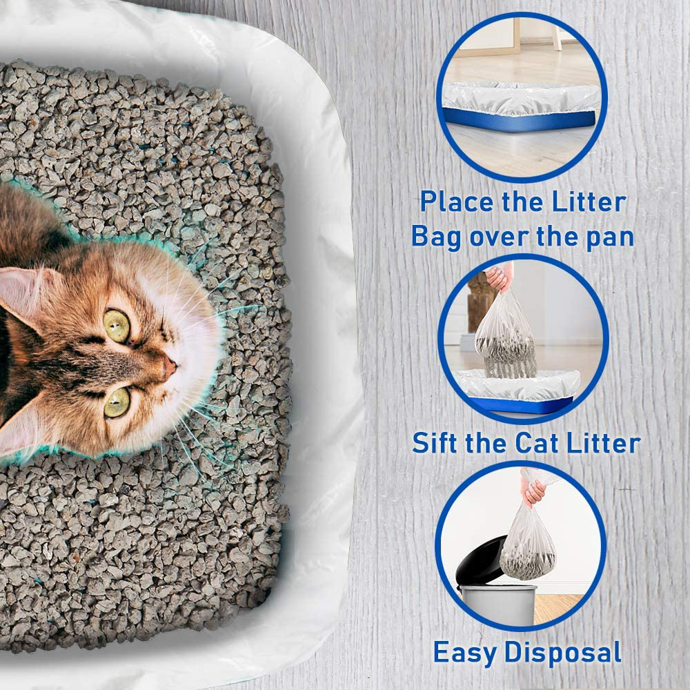 Alfapet Kitty Cat Pan Disposable, Elastic Sifting Liners- 5-Pack + 1 Solid Transfer Liner -For Large, X-Large, Giant, Extra-Giant Size Litter Boxes- with Easy Fit Sta-Put Technology - Pack of 3 Animals & Pet Supplies > Pet Supplies > Cat Supplies > Cat Litter Box Liners Alfapet   