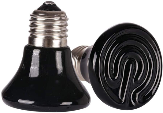 Maotopcom 25 Watt Mini Black Reptile Heat Lamp Bulb 2 Pack 25W 60MM Pet Infrared Ceramic Heat Emitter for Brooder Coop Lizard Lambs Snake No Light, AC 110V Animals & Pet Supplies > Pet Supplies > Reptile & Amphibian Supplies > Reptile & Amphibian Habitat Heating & Lighting MaoTopCom   