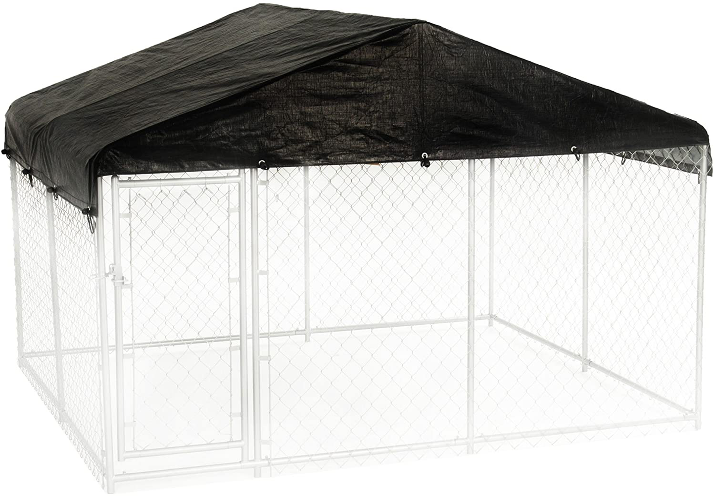 Lucky Dog 10' X 10' Chain Link Dog Kennel (2 Pack) & Waterproof Roof Cover Animals & Pet Supplies > Pet Supplies > Dog Supplies > Dog Kennels & Runs Lucky Dog   