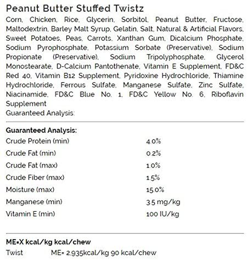 Smartbones Stuffed Twistz with Peanut Butter 35 Twistz Total, Rawhide-Free Chews for Dogs Stuffed with Pork Flavor Animals & Pet Supplies > Pet Supplies > Small Animal Supplies > Small Animal Treats SmartBones   