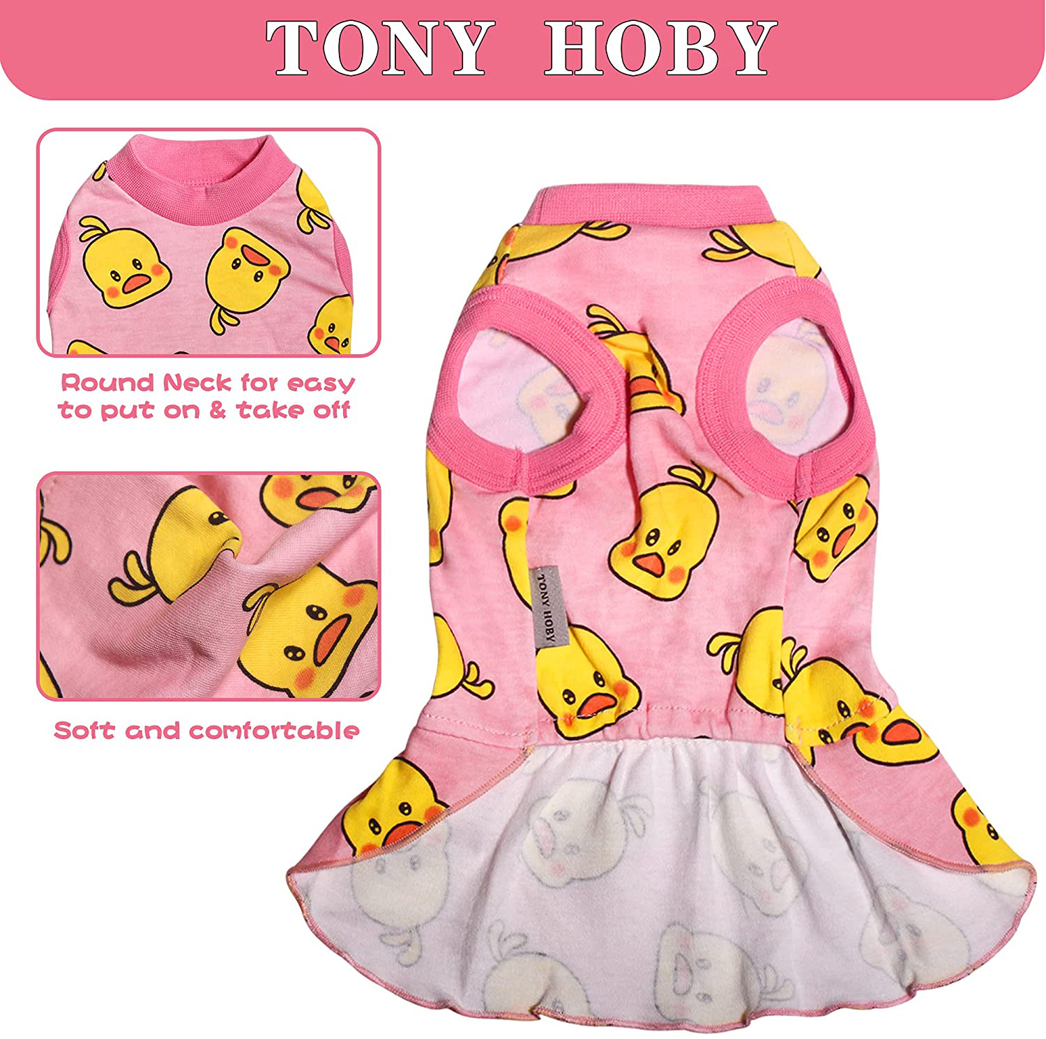 TONY HOBY Dog Dress, Valentine'S Day Outfit Dog Dress, Dog Skirt in Party, Pet Dress Soft and Breathable for Small Medium Dog Animals & Pet Supplies > Pet Supplies > Cat Supplies > Cat Apparel TONY HOBY   