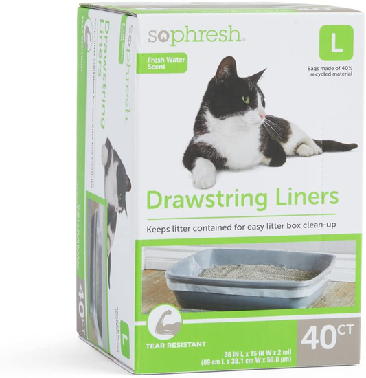 Petco Brand - so Phresh Drawstring Liners with Fresh Water Scent Cat Litter Box Animals & Pet Supplies > Pet Supplies > Cat Supplies > Cat Litter Box Liners So Phresh Large  