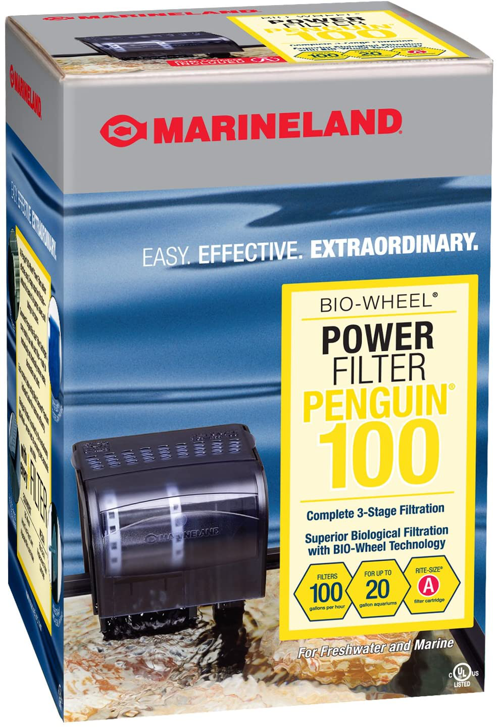 Marineland Penguin Bio-Wheel Power Filter Animals & Pet Supplies > Pet Supplies > Fish Supplies > Aquarium Filters MarineLand 10-20 Gallon, 100 GPH  