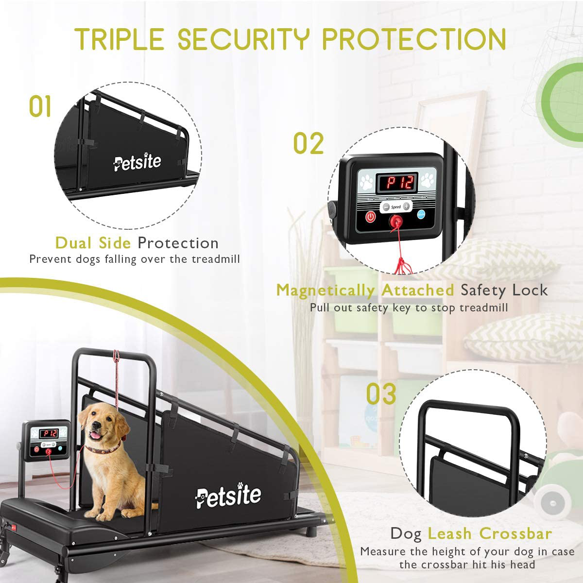 PETSITE Dog Treadmill Pet Dog Running Machine for Small Medium