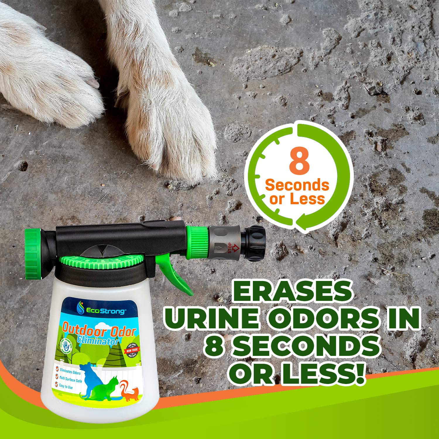 Eco Strong Outdoor Odor Eliminator outside Dog Urine Enzyme
