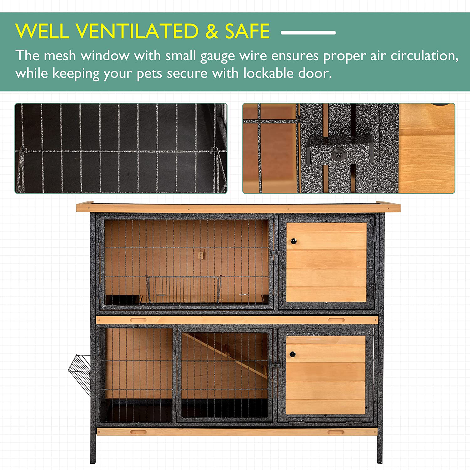 Large rabbit hutch sales cover