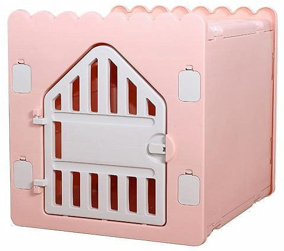 Dog House and Cat House without Metal Screw Puppy House Easy to Assemble and Disassemble Plastic Durable Waterproof Kennel Pet House for Dogs and Cats Animals & Pet Supplies > Pet Supplies > Dog Supplies > Dog Houses FIRE WOLF Pink  