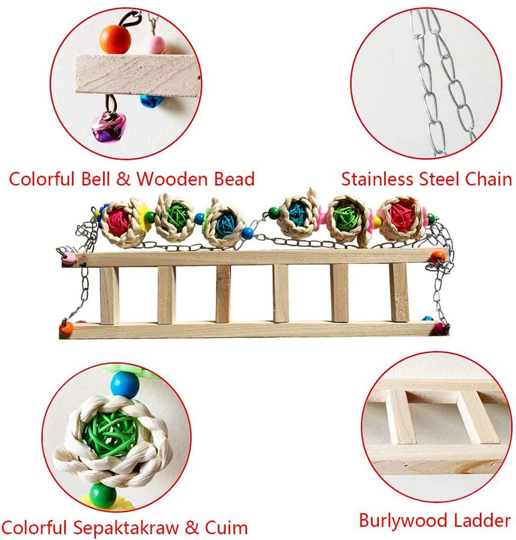 Silkasurplus Chicken Swing for Hens Coop Swing Ladder Chicken Perch Natural Wood Stand Handmade Coop Toy for Large Bird Parrot Hens Cock Macaw Trainning Animals & Pet Supplies > Pet Supplies > Bird Supplies > Bird Ladders & Perches silkasurplus   