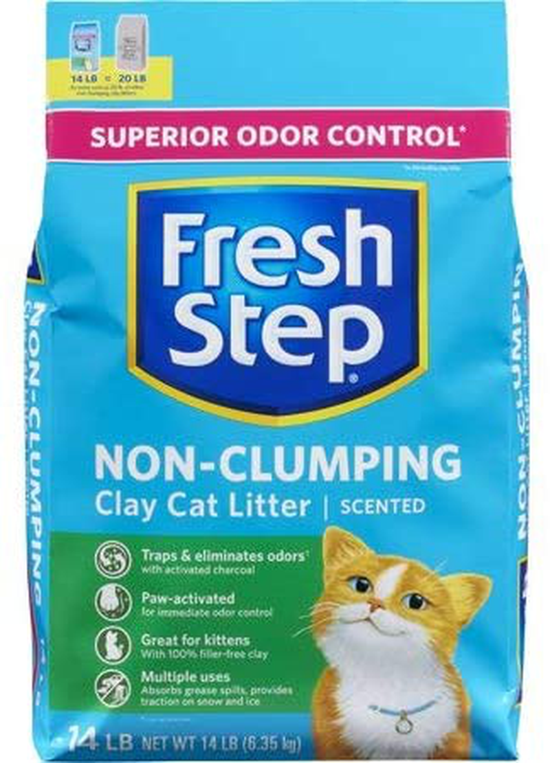 Fresh Step Scented Non-Clumping Clay Cat Litter, Premium, Odor Control 14 Lbs Pack of 2 Animals & Pet Supplies > Pet Supplies > Cat Supplies > Cat Litter Fresh Step   