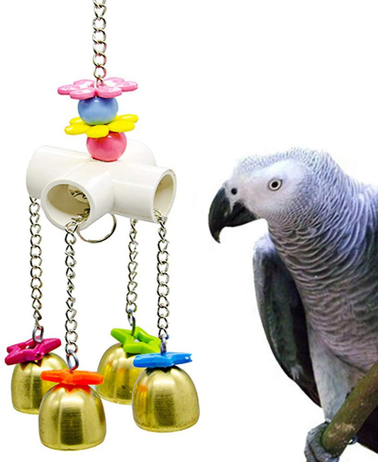 IUHKBH Bird Parrot Toy Colorful Bird Swing Toys with Bell Hanging Toy for Budgie Lovebirds Conures Small Parakeet Cages Decorative Accessories Animals & Pet Supplies > Pet Supplies > Bird Supplies > Bird Toys IUHKBH Type C  