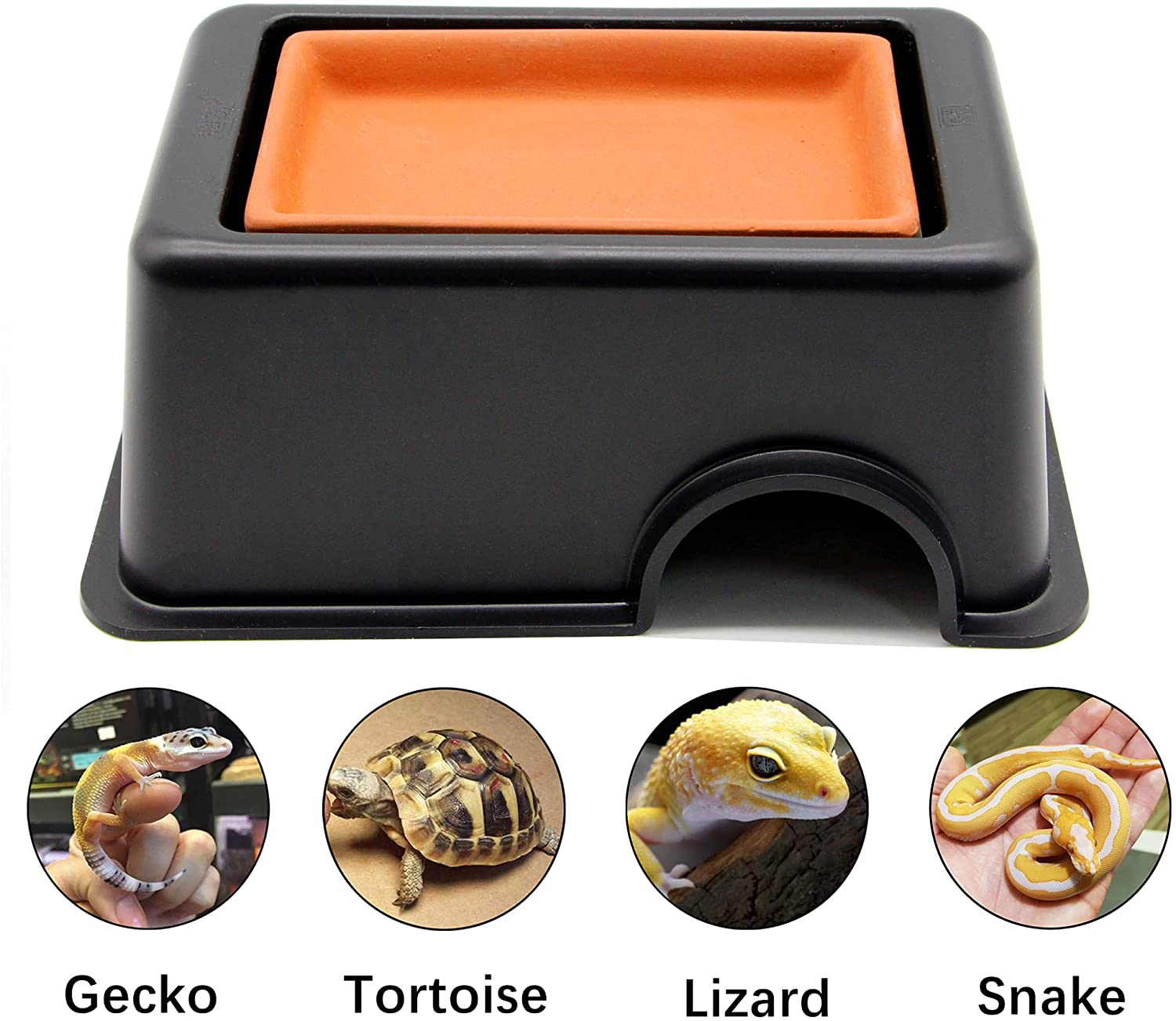 PETWAKEY-ST Reptile Hideout Box，Sink Humidifier Gecko Hide Hut Cave Accessories & Vine Habitat Decor for Small Snake Spiders Frog Turtles Lizards Turtles