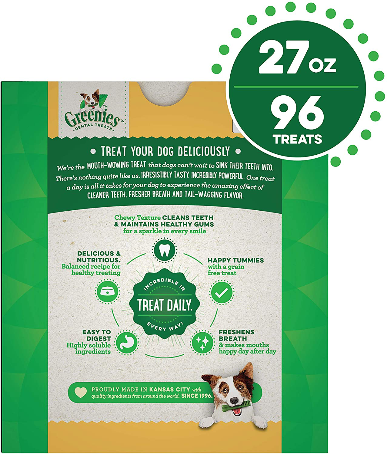 GREENIES Grain Free Natural Dental Dog Treats - Teenie (5-15 Lb. Dogs) Animals & Pet Supplies > Pet Supplies > Dog Supplies > Dog Treats Greenies   