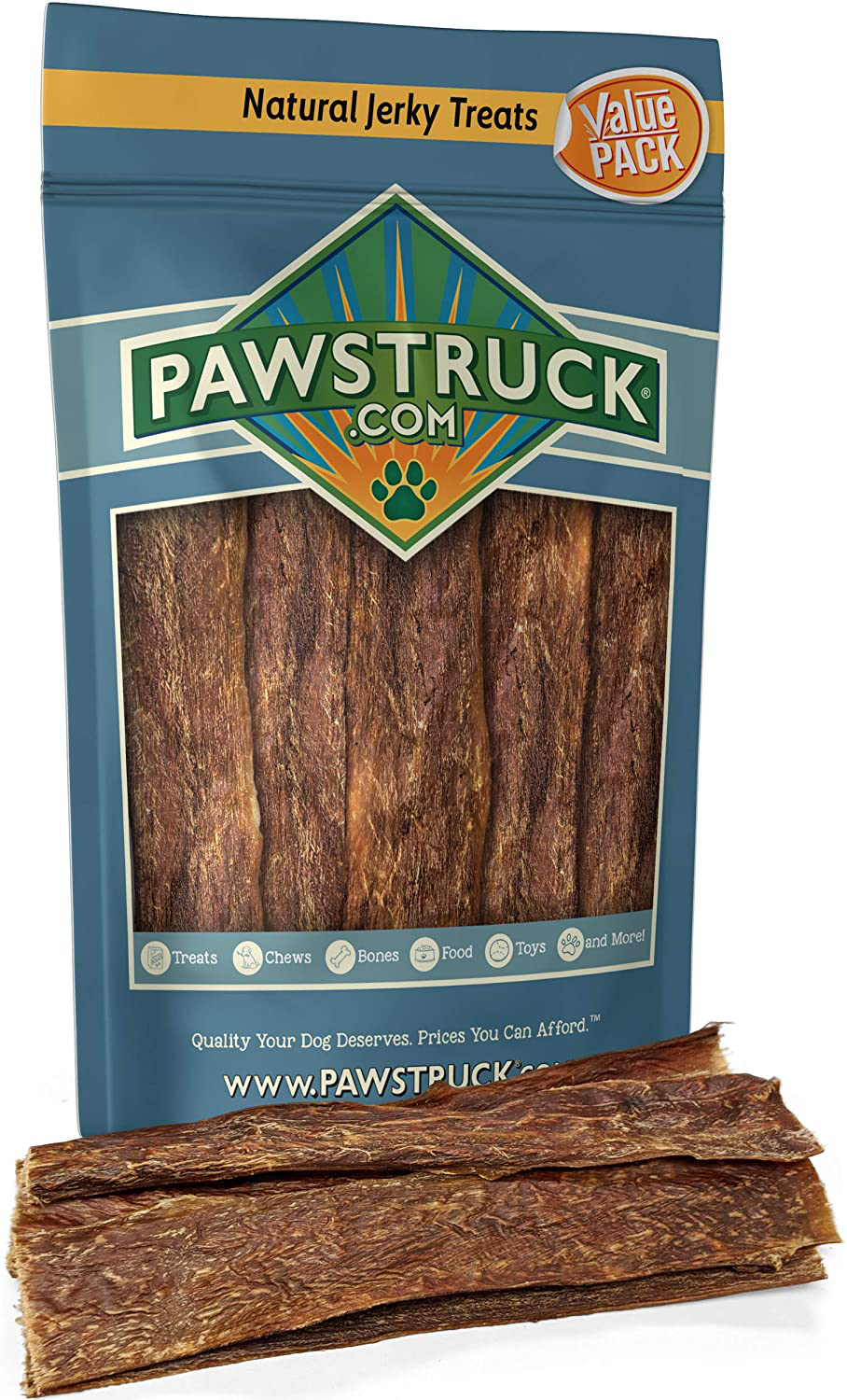 Pawstruck Dog Jerky Treats - Joint Health Beef Chews - Bulk, Gourmet, Fresh & Savory Gullet Straps - Naturally Rich in Glucosamine & Chondroitin - Promotes Healthy Joints by USA Company Animals & Pet Supplies > Pet Supplies > Dog Supplies > Dog Treats Pawstruck 10" (35 Pack)  