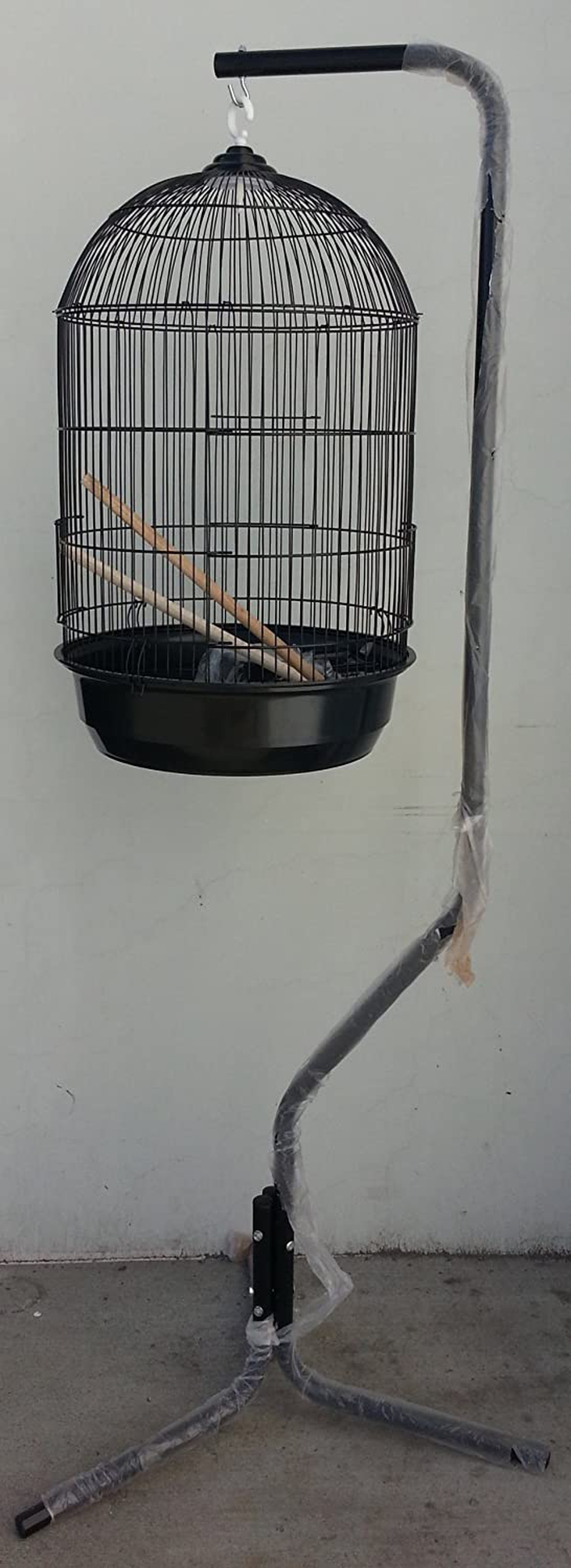 Mcage round Bird Cage with Stand Finch Canary Cockatiel Parakeet Dome Top, Cage Only Dimension: 16" Diameter X 28" H, Stand: 68" H (Two Packages) Animals & Pet Supplies > Pet Supplies > Bird Supplies > Bird Cages & Stands Mcage   