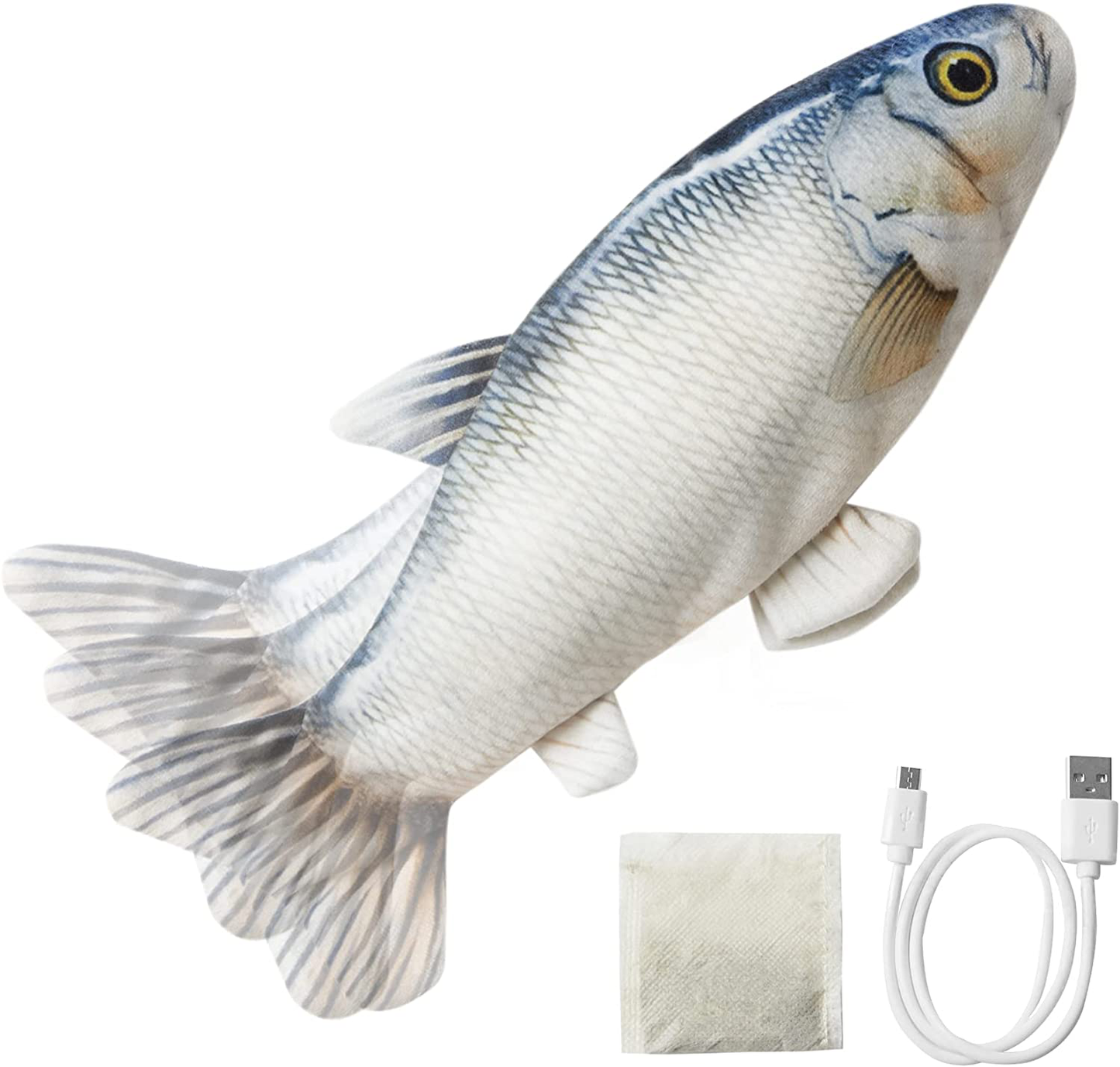 Lesure Electric Floppy Fish Cat Toy - Flopping Fish Toy for Dogs, Interactive Moving Cat Toys for Indoor Cats, Cat Exercise Toy with Catnip Packet Animals & Pet Supplies > Pet Supplies > Cat Supplies > Cat Toys Bedsure Comfy Pet White 10" 