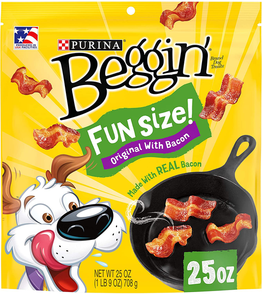 Purina Beggin' Fun Size Bacon Flavor Adult Dog Treats Animals & Pet Supplies > Pet Supplies > Dog Supplies > Dog Treats Nestle Purina Pet Fun Size Bacon 25 oz. Pouch
