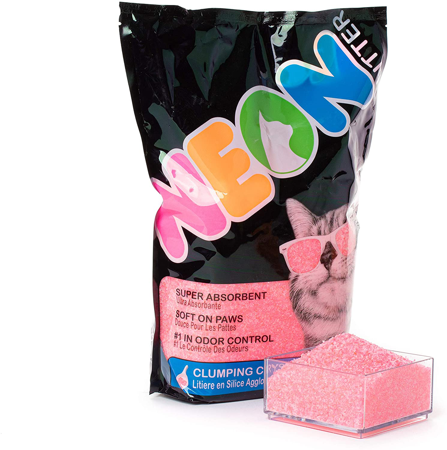 Neon Clumping Silica Gel Cat Litter, 4 Lb, Pink Animals & Pet Supplies > Pet Supplies > Cat Supplies > Cat Litter Neon   