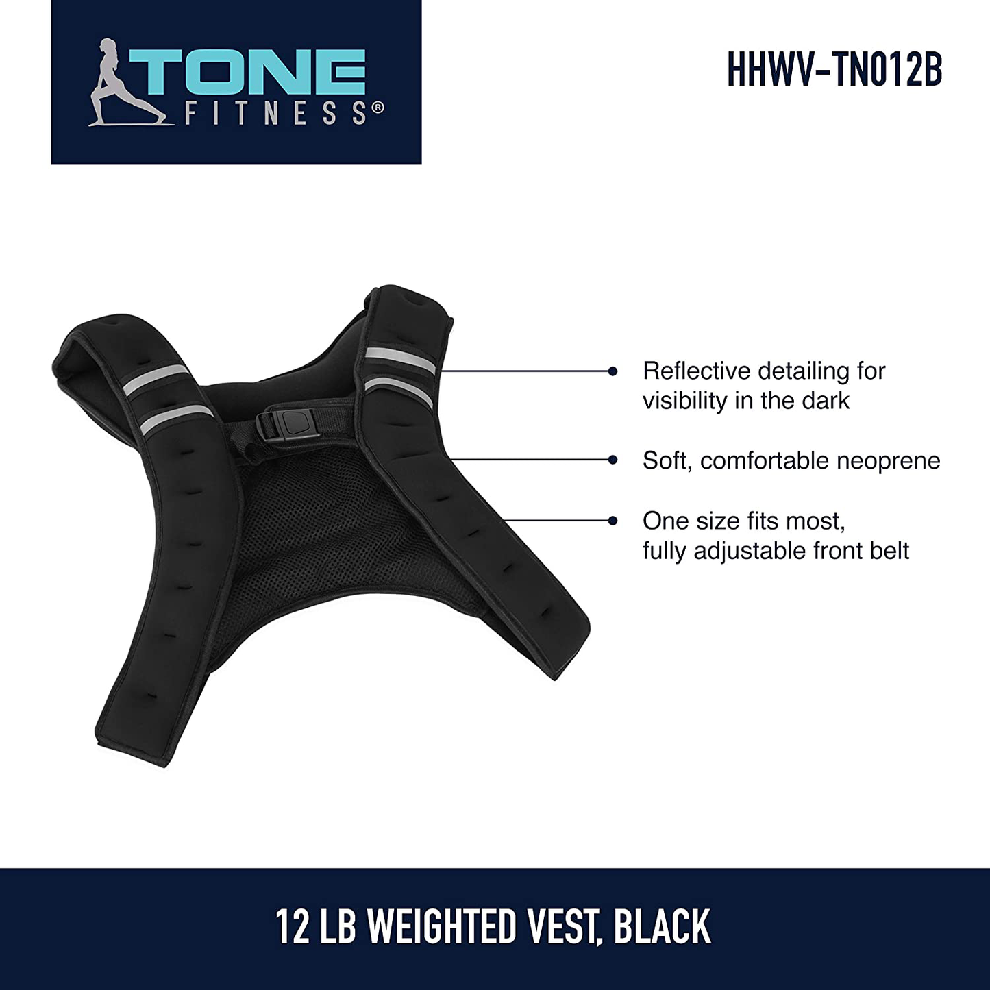 Tone Fitness Weighted Vest, 12 Lbs Animals & Pet Supplies > Pet Supplies > Dog Supplies > Dog Treadmills Tone Fitness   