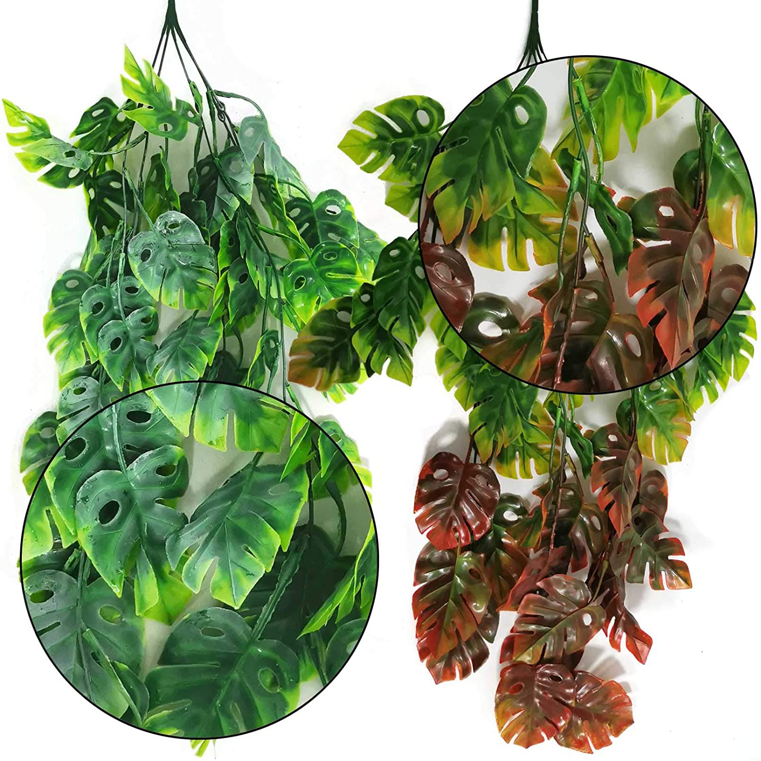 PINVNBY Reptile Plants Hanging Terrarium Plastic Fake Vines Lizards Climbing Decor Tank Habitat Decorations with Suction Cup for Bearded Dragons Geckos Snake Hermit Crab 3PCS Animals & Pet Supplies > Pet Supplies > Reptile & Amphibian Supplies > Reptile & Amphibian Habitat Accessories PINVNBY   