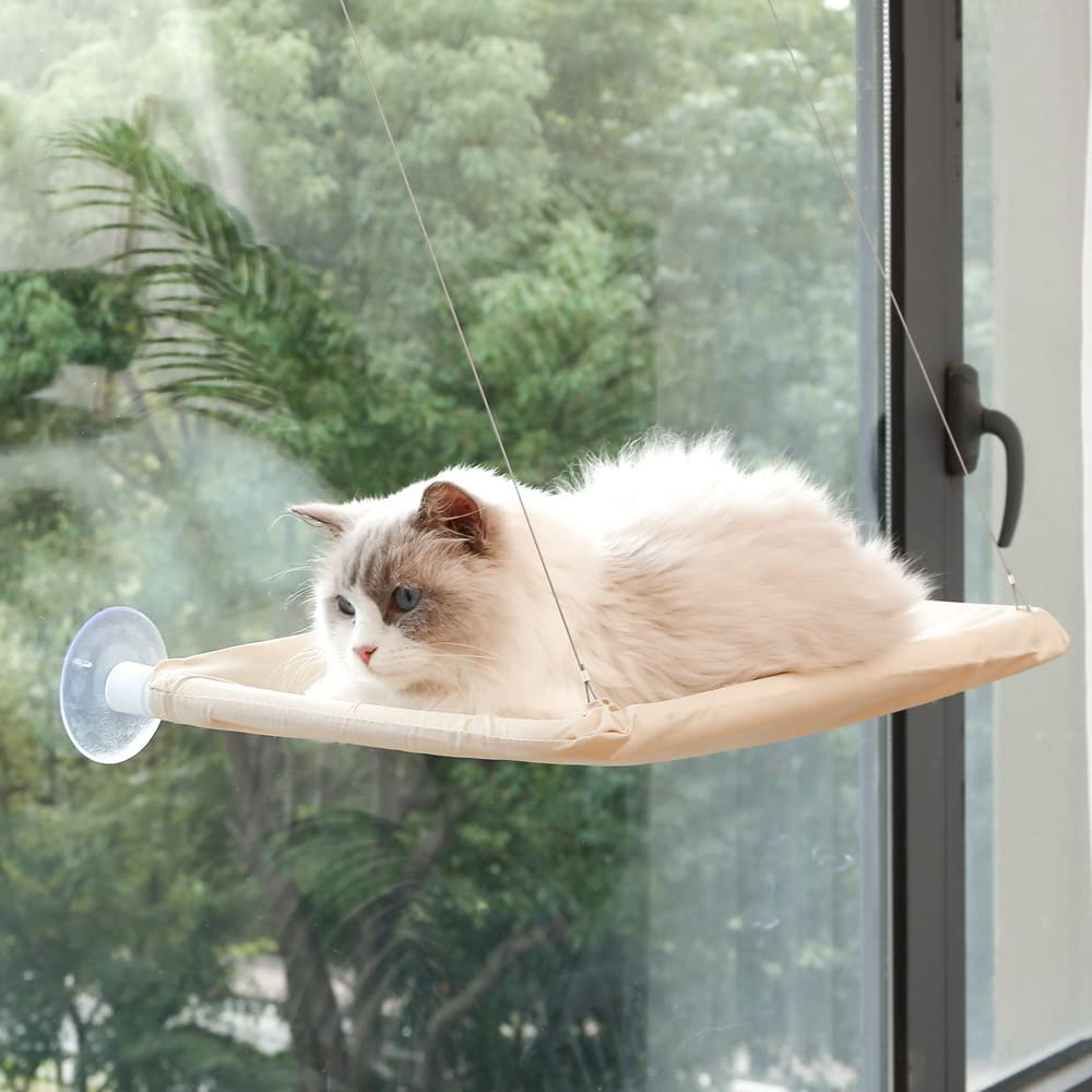 Cat Window Perch Bed Seat - Indoor Cat Supplies Window Hammock, Kitty Bed Stuff, Hanging Pet Window Shelf Furniture, Heavy Duty Safe Kitten Bed, Suitable for Large and Small Cats, Holds up to 30 Lbs