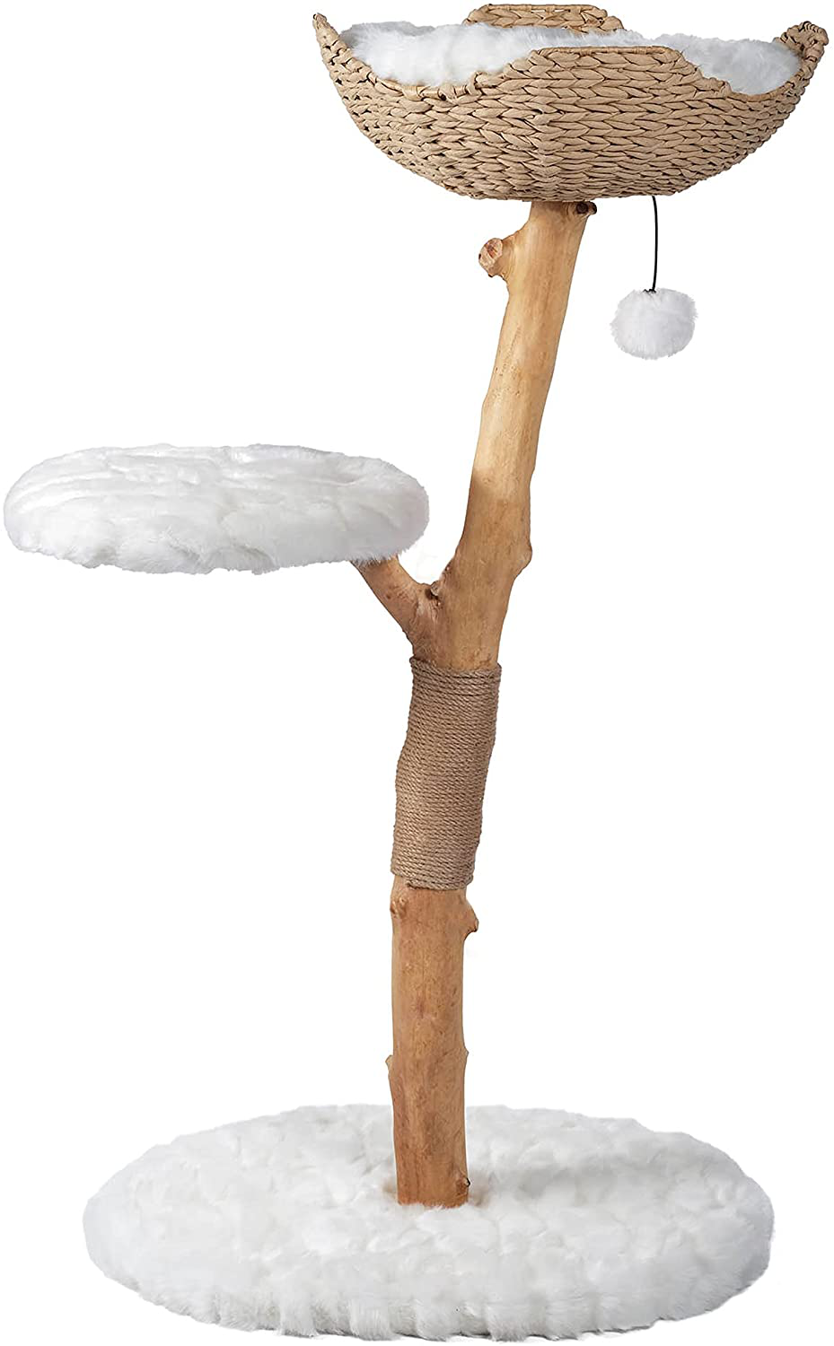 Modern Cat Tree Tower, Real Wooden Single Branch Cat Condo, Wood Cat Tree, Cat Climbing, Furniture for Cat, Cat Lover Gift, Cat Furniture,Cat Gift by MAU LIFESTYLE Animals & Pet Supplies > Pet Supplies > Cat Supplies > Cat Furniture Mau Lifestyle Alpine White  