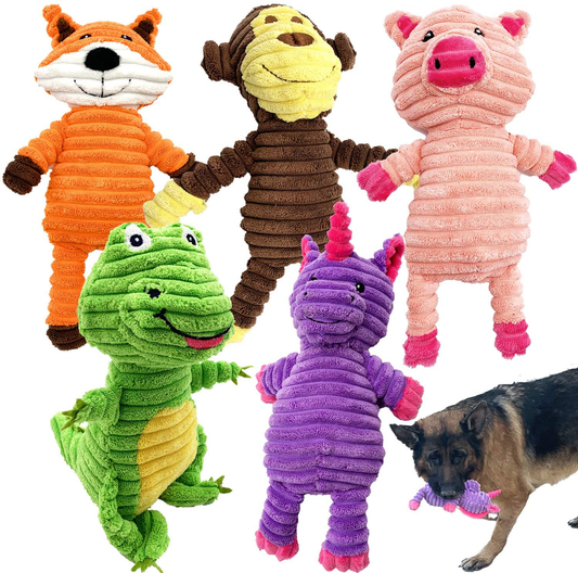 Jalousie 5 Pack Dog Toys Dog Plush Toys Assortment Value Bundle Dog Squeaky Toys Assortment Puppy Pet Mutt Dog Toy Dog Squeak Toy for Medium Large Dogs Animals & Pet Supplies > Pet Supplies > Dog Supplies > Dog Toys Jalousie   