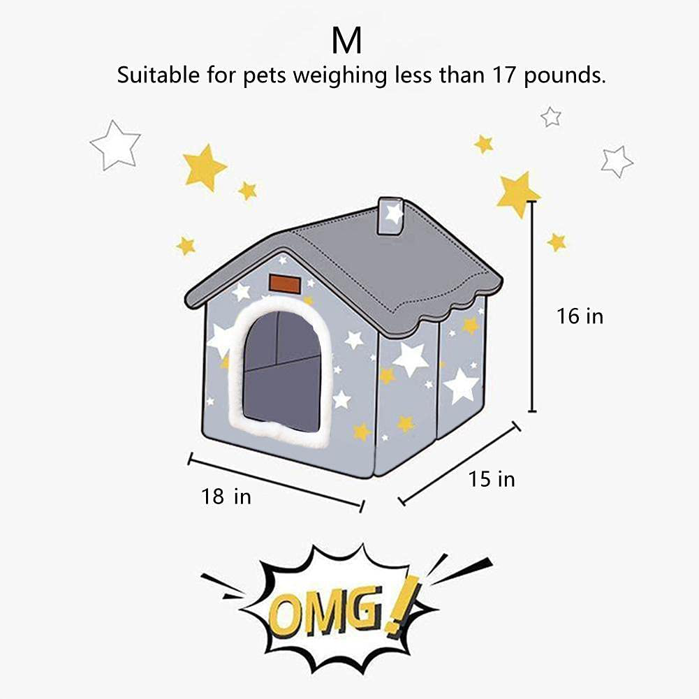 Dog House Indoor, Foldable Dog House Kennel Bed Mat with Cushion for Small Medium Large Dogs Cats, Winter Warm Cat Nest Puppy Cave Sofa Pet Products Animals & Pet Supplies > Pet Supplies > Dog Supplies > Dog Houses Aquarius CiCi   