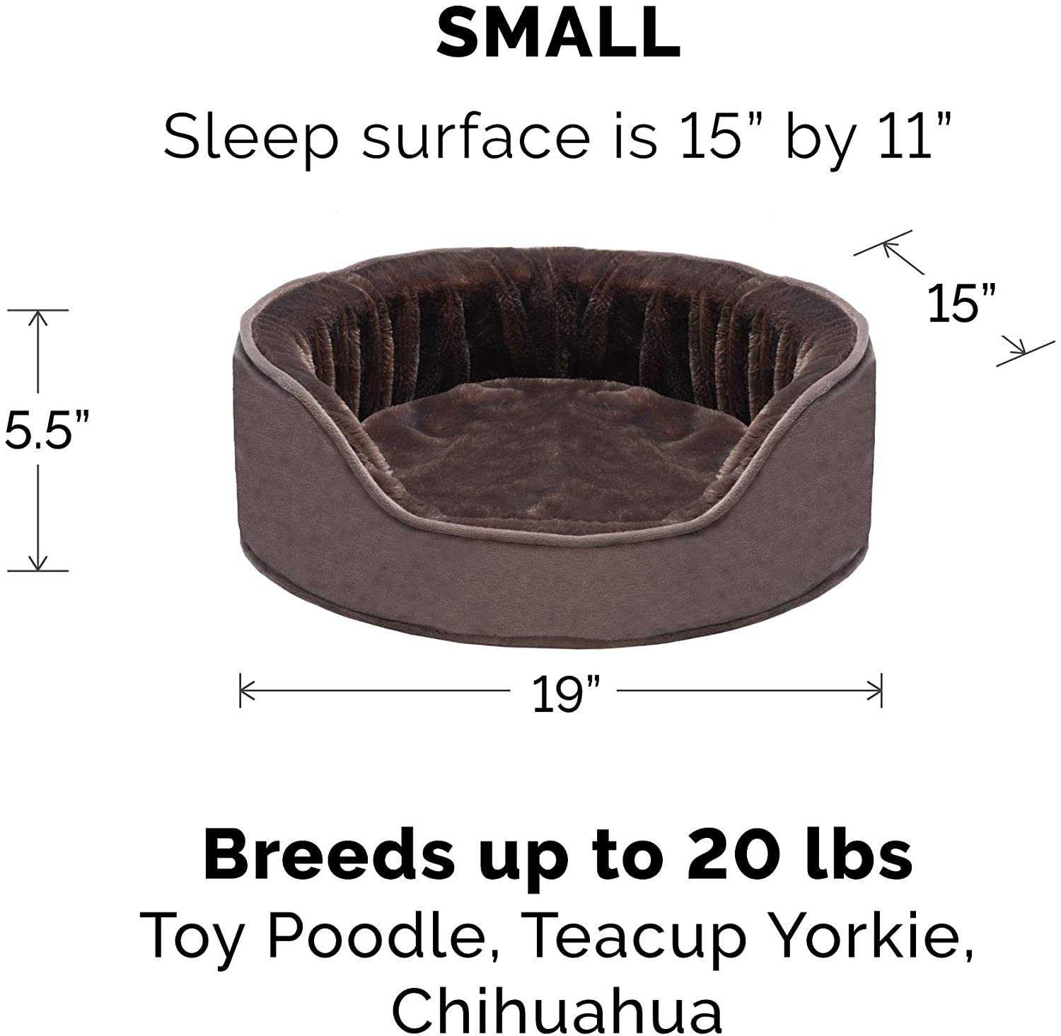 Furhaven Pet Beds for Small, Medium, and Large Dogs - round Oval Cuddler Supportive Dog Bed with Removable Cover - Multiple Sizes & Styles Animals & Pet Supplies > Pet Supplies > Cat Supplies > Cat Beds Furhaven   
