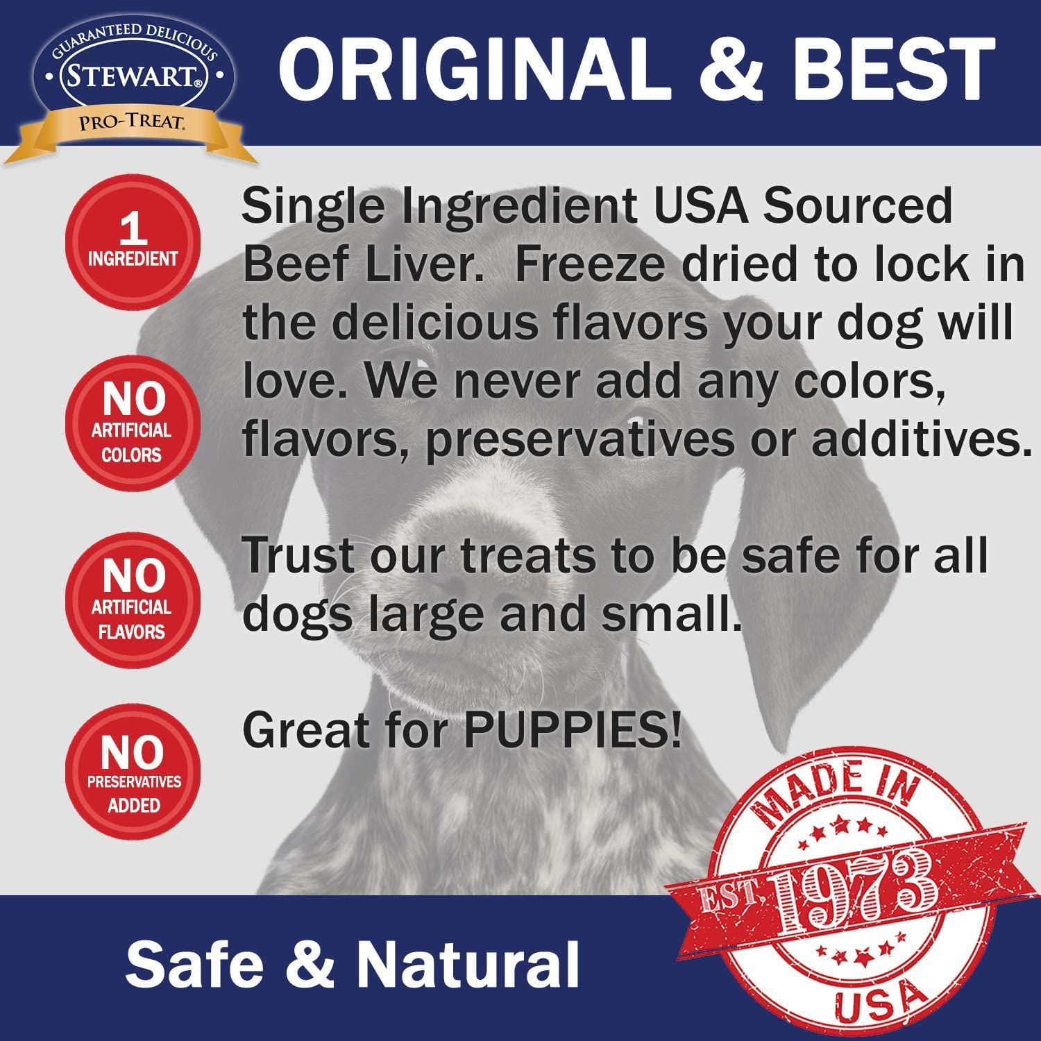 Stewart Freeze Dried Dog Treats Made in USA [Single Ingredient, Puppy and Dog Training Treats - Grain Free, Natural Dog Treats], Resealable Tub to Preserve Freshness Animals & Pet Supplies > Pet Supplies > Dog Supplies > Dog Treats Stewart   