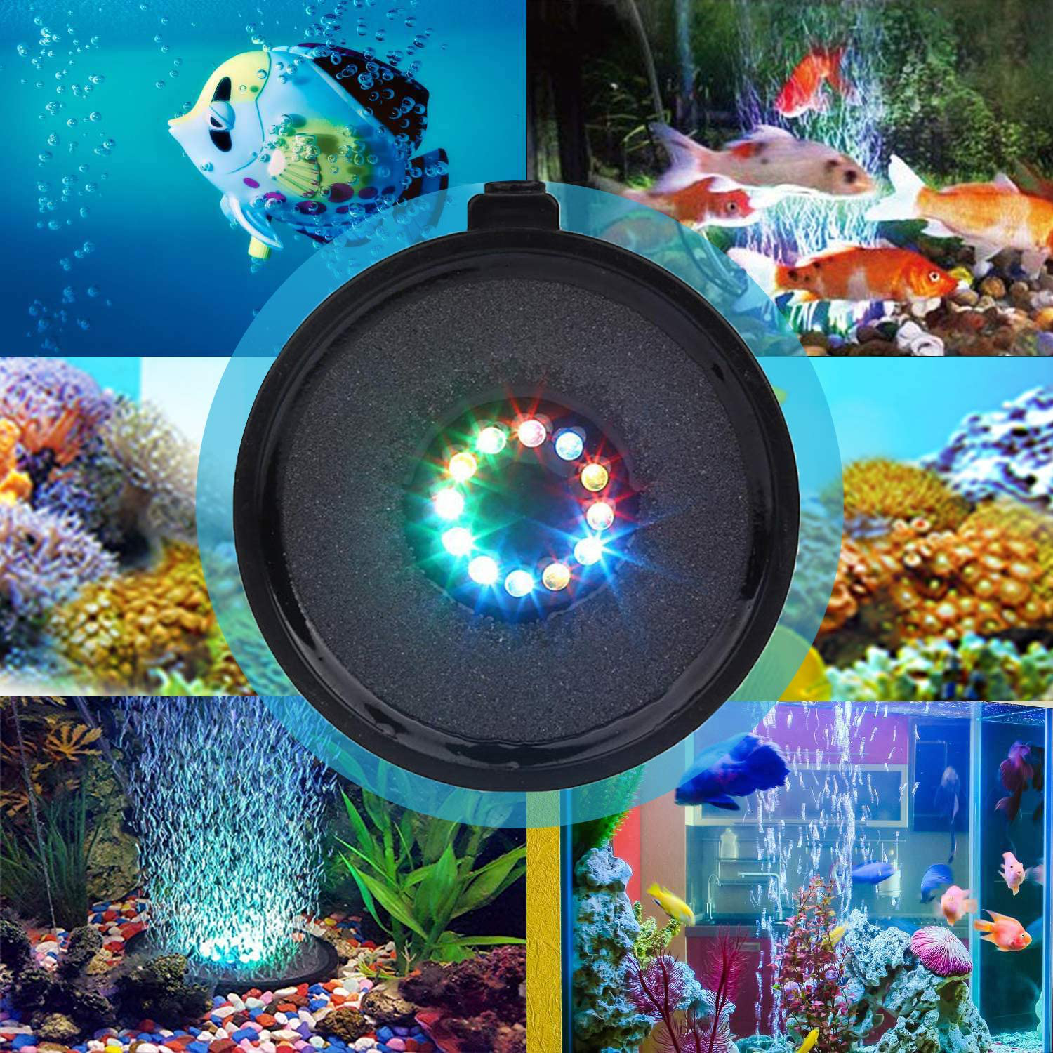 Aquarium Bubble LED Lights RGBW, TOPBRY Remote Controlled Air Stone Disk, with 16 Color Changing, 4 Lighting Effects for Fish Tank Decorations Animals & Pet Supplies > Pet Supplies > Fish Supplies > Aquarium Lighting TOPBRY   