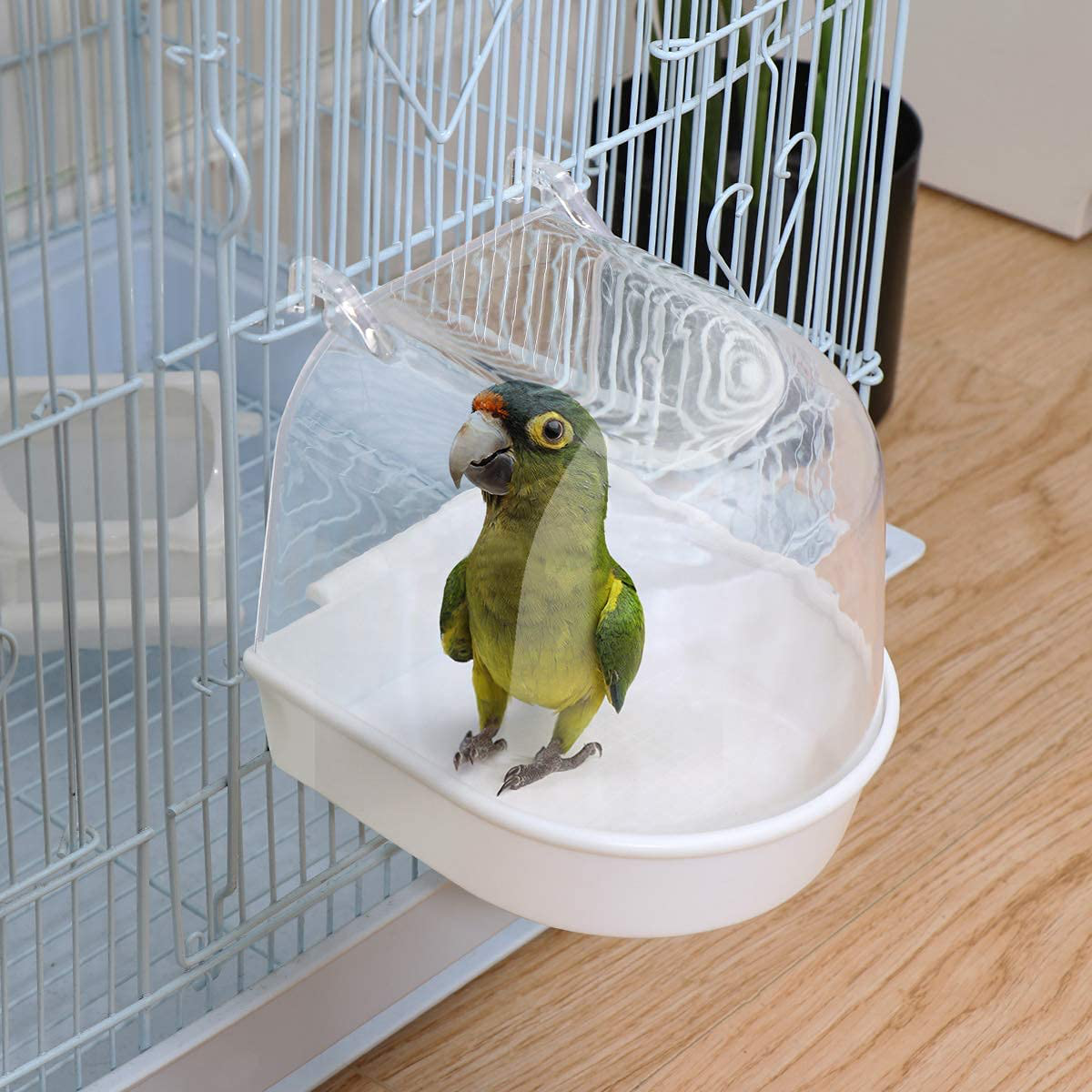 UEETEK Caged Bird Bath Multi Cage Bird Bath Covered for Small Brids Canary Budgies Parrot (Random Color) Animals & Pet Supplies > Pet Supplies > Bird Supplies > Bird Cages & Stands UEETEK   