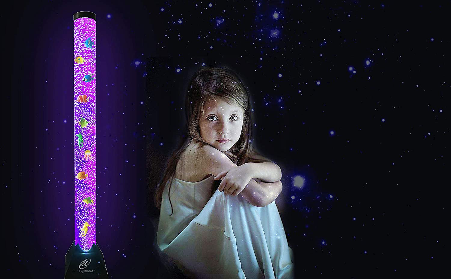 Sensory led 2024 bubble fish lamp