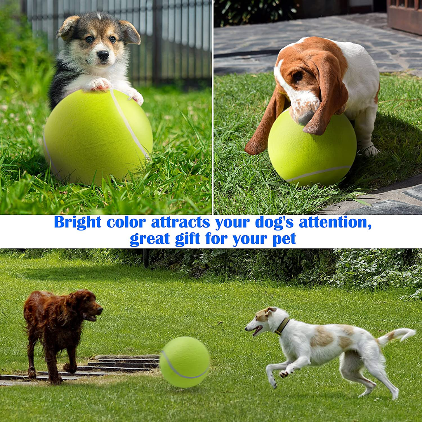 Banfeng Giant 9.5" Dog Tennis Ball Large Pet Toys Funny Outdoor Sports Dog Ball Gift with Inflating Needles Animals & Pet Supplies > Pet Supplies > Dog Supplies > Dog Toys Banfeng   