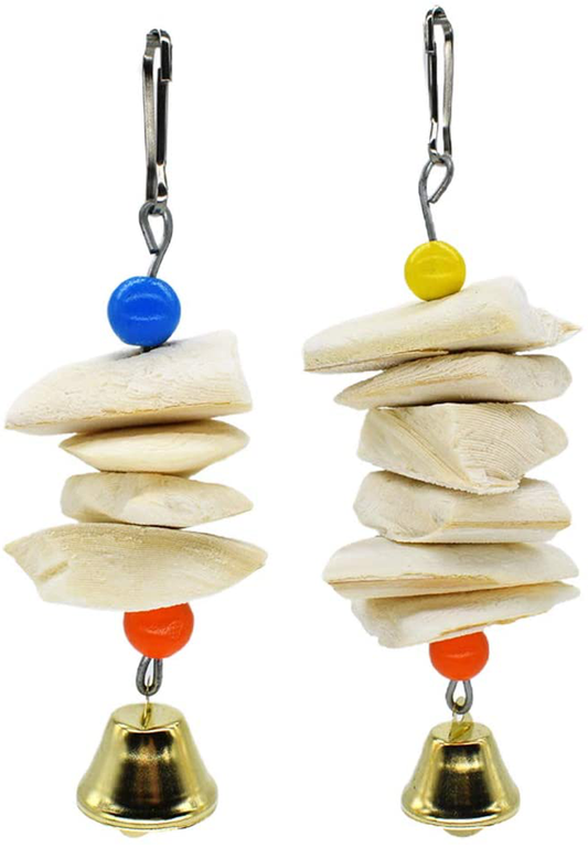 TEHAUX Cuttlebone Toys for Birds- 2 Pack Parrot Toys Chewing Bird Toy Cuttlebone Beak Grinding Cage Hanging Bell Toys for African Greys Amazon Conure Eclectus Budgies Parakeet Cockatiel, 2 Pack Animals & Pet Supplies > Pet Supplies > Bird Supplies > Bird Toys TEHAUX   