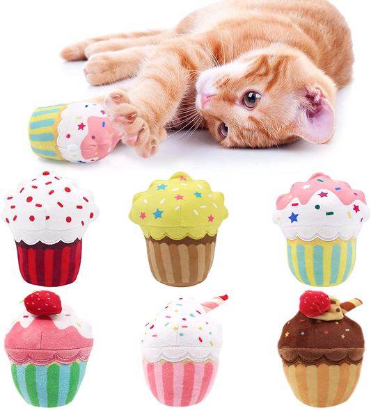 Ciyvolyeen 6 PCS Cupcake Catnip Toys Cupcake Cat Toys Cute Kitten Toys Interactive Cat Chew Bite Supplies Catnip Toy for Cat Gift Cat Lovers Animals & Pet Supplies > Pet Supplies > Cat Supplies > Cat Toys CiyvoLyeen   