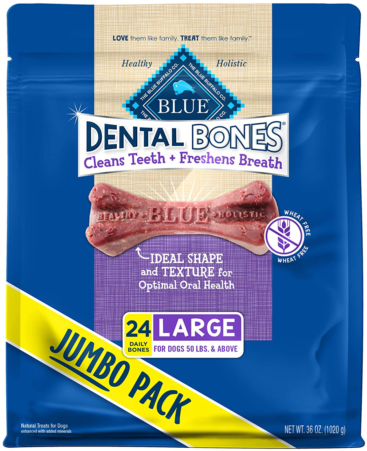 Blue Buffalo Dental Bones Natural Adult Dental Chew Dog Treats Animals & Pet Supplies > Pet Supplies > Dog Supplies > Dog Treats Blue Buffalo   