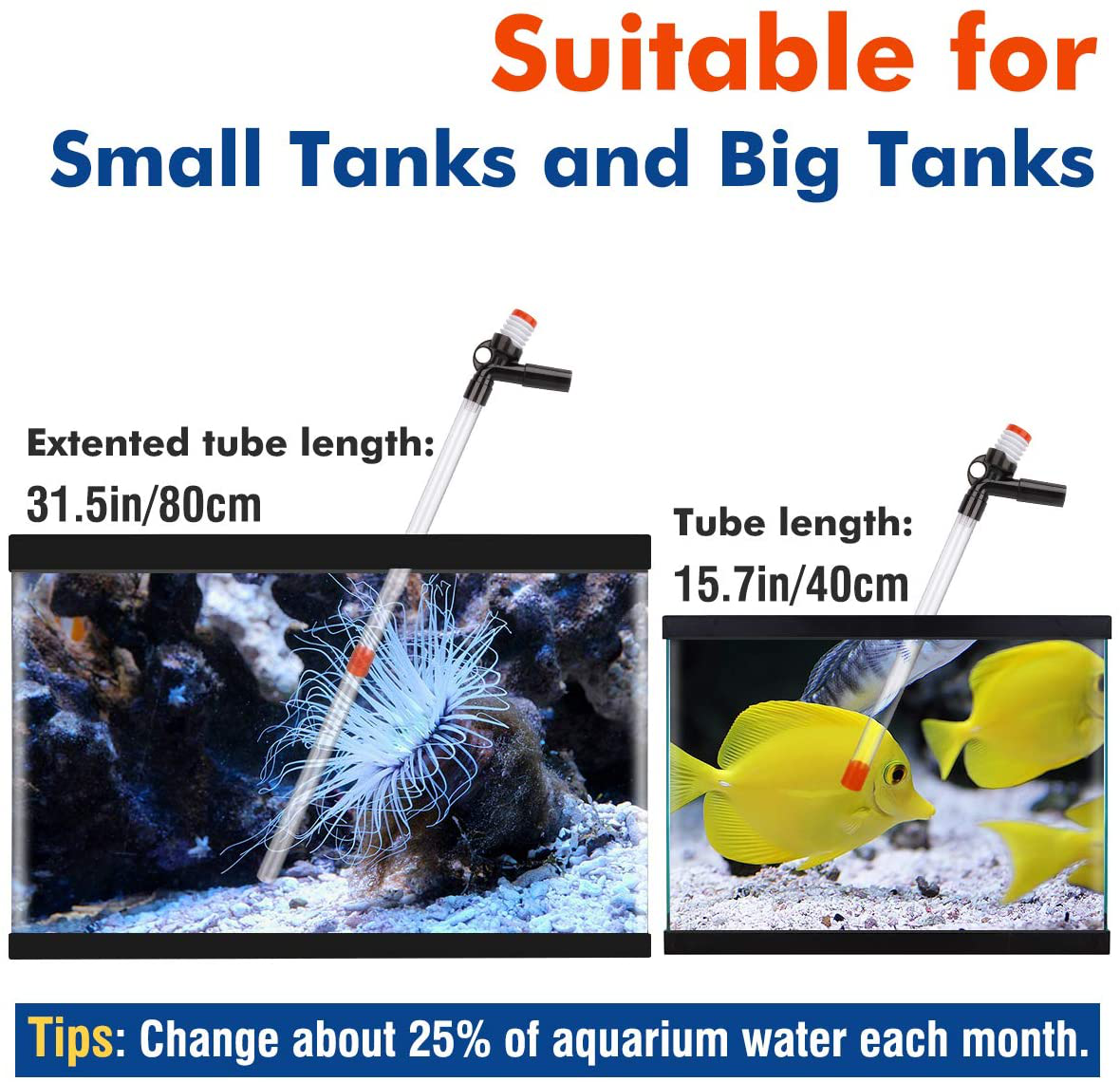 Vavopaw Fish Tank Cleaner, 5 in 1 Quick Water Changer Aquarium