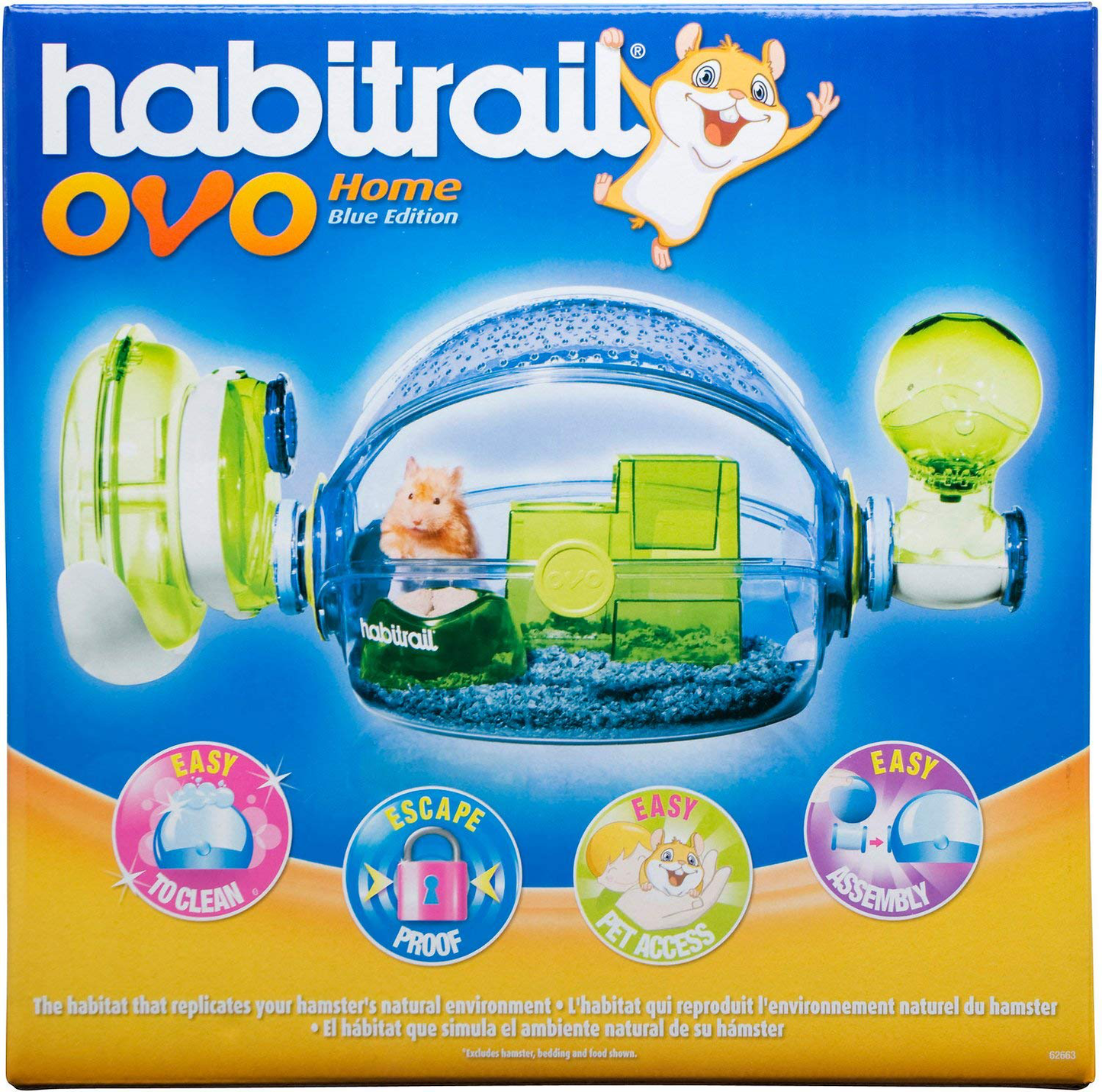 Habitrail Ovo Home, Blue Hamster Cage, Small Animal Habitat, Hamster Accessories Animals & Pet Supplies > Pet Supplies > Small Animal Supplies > Small Animal Habitat Accessories Habitrail   