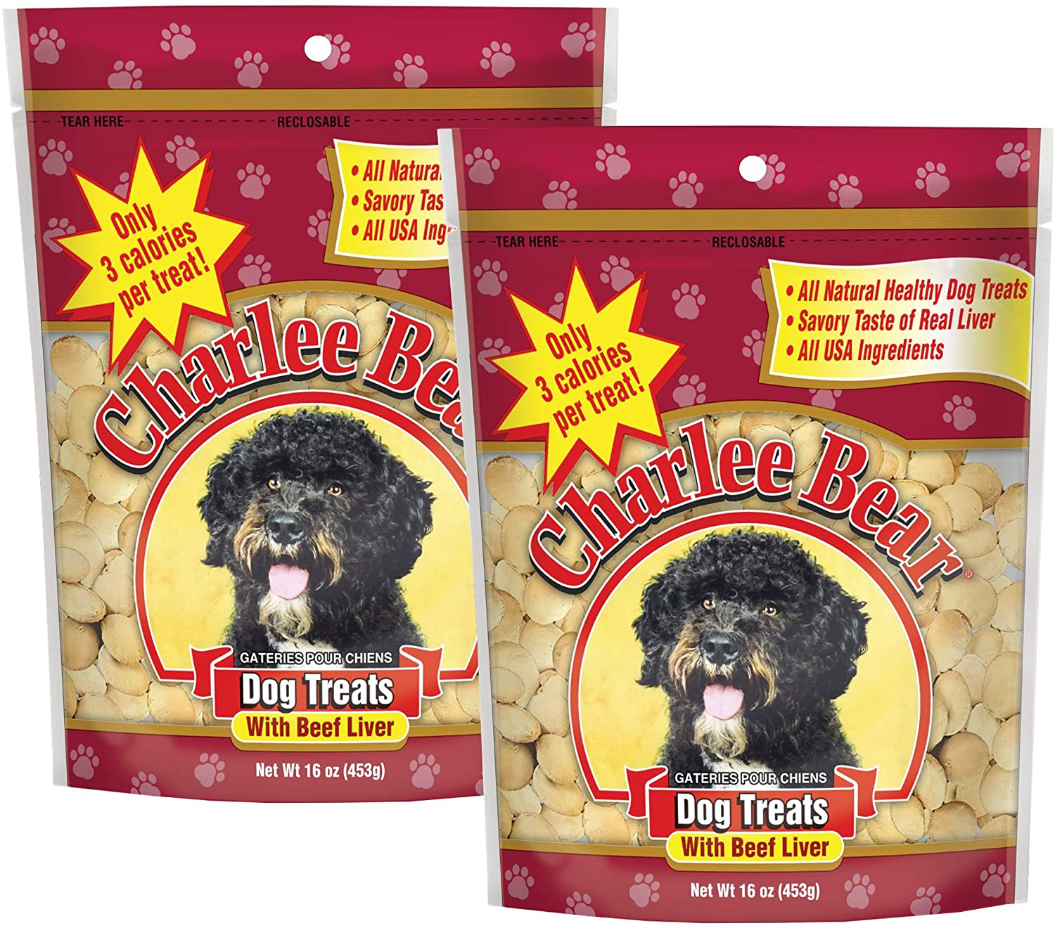 Charlee Bear Original Crunch Beef Liver Dog Treats, 16 Oz - Made in the USA, Natural Training Treats for Dogs Animals & Pet Supplies > Pet Supplies > Dog Supplies > Dog Treats Charlee Bear 1 Pound (Pack of 2)  