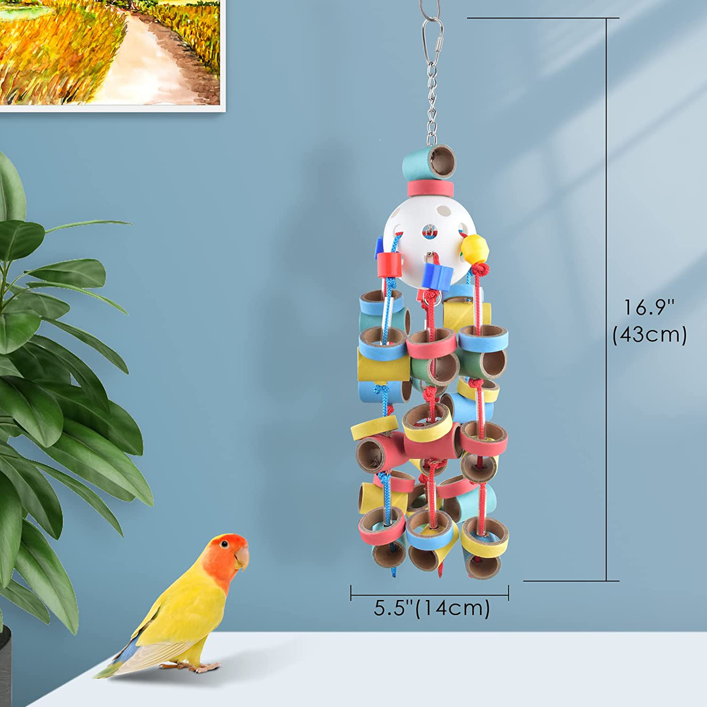 Bissap Bird Toys for Parrots, Bagel Cascade Bird Toy Paper Cardboard Rings Birds Chewing Parrots Toys for Amazons African Greys Eclectus Cockatoos Macaws and Pet Birds Animals & Pet Supplies > Pet Supplies > Bird Supplies > Bird Toys Bissap   